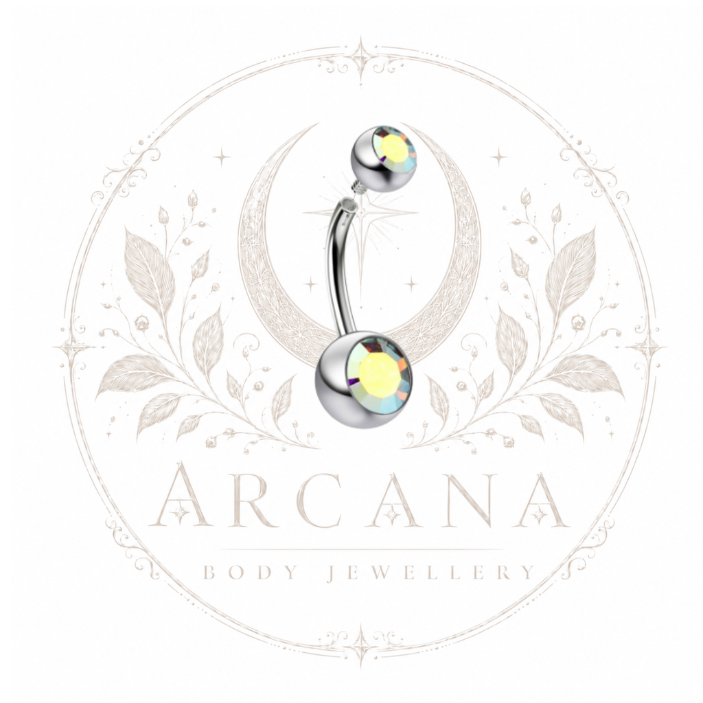 Double-Gem Navel Bar