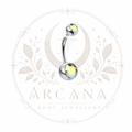 Double-Gem Navel Bar