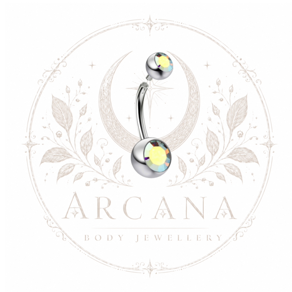 Double-Gem Navel Bar