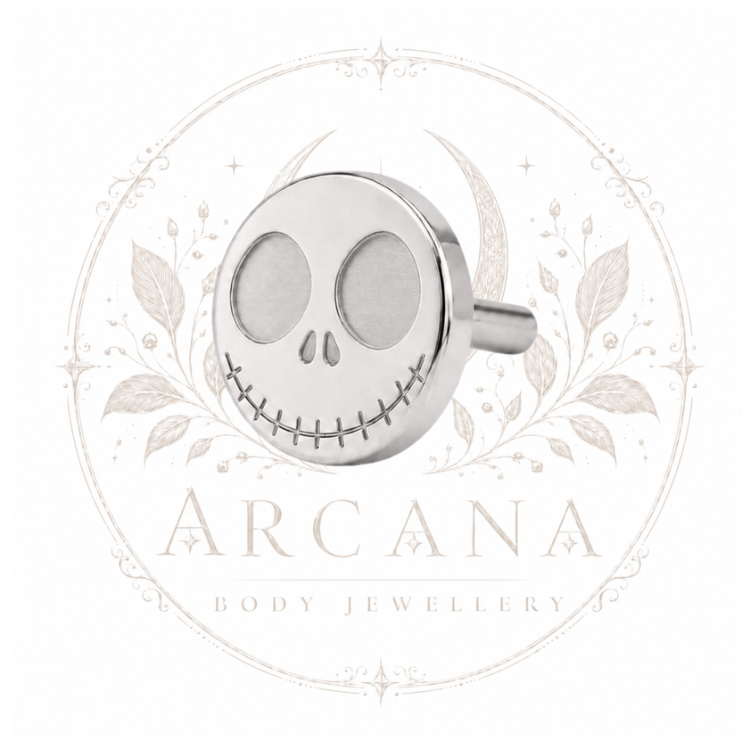 Jack Engraved Threadless Flat Back – Arcana Body Jewellery