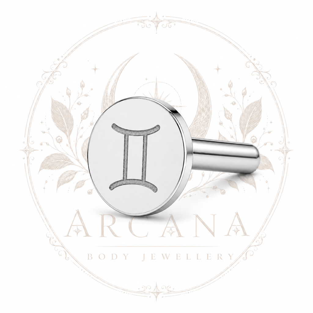 ♊ Gemini Zodiac Engraved Flat Back