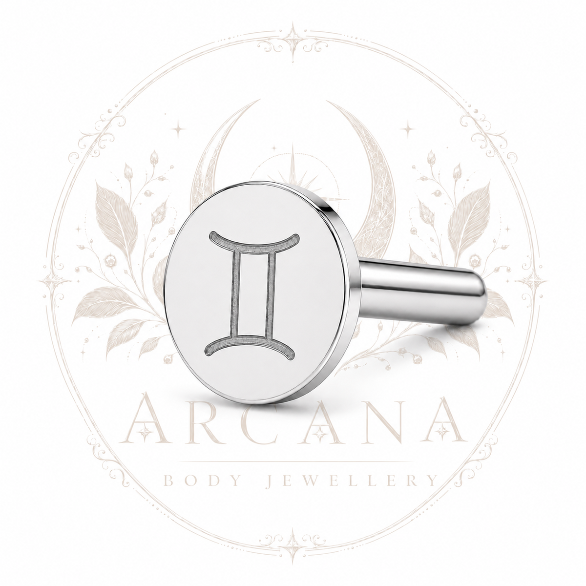♊ Gemini Zodiac Engraved Flat Back