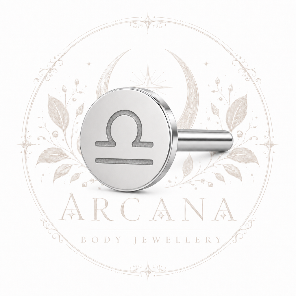 ♎ Libra Zodiac Engraved Flat Back