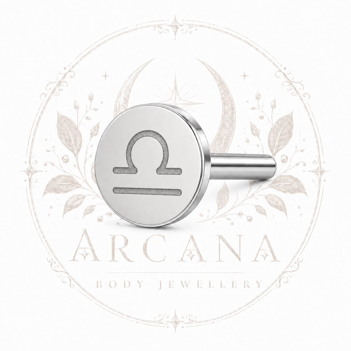 ♎ Libra Zodiac Engraved Flat Back