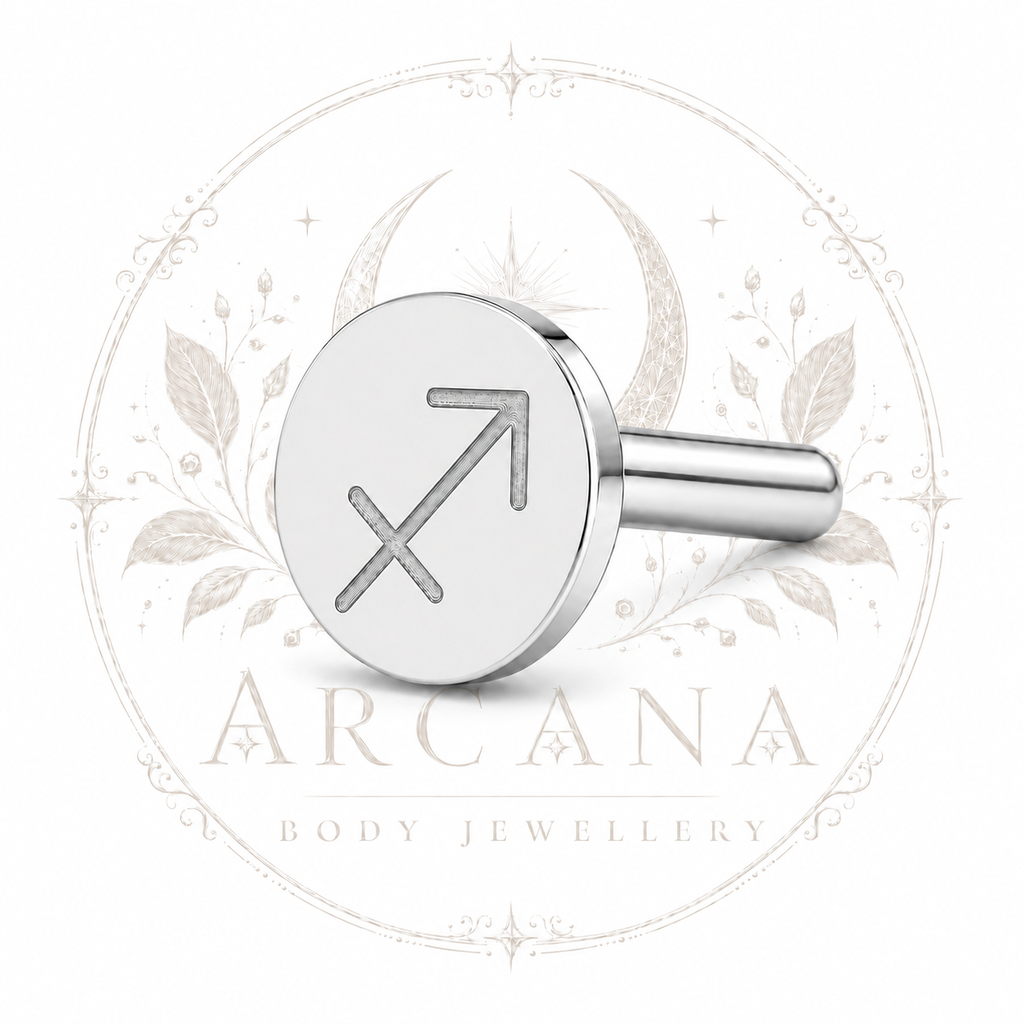 ♐ Sagittarius Zodiac Engraved Flat Back