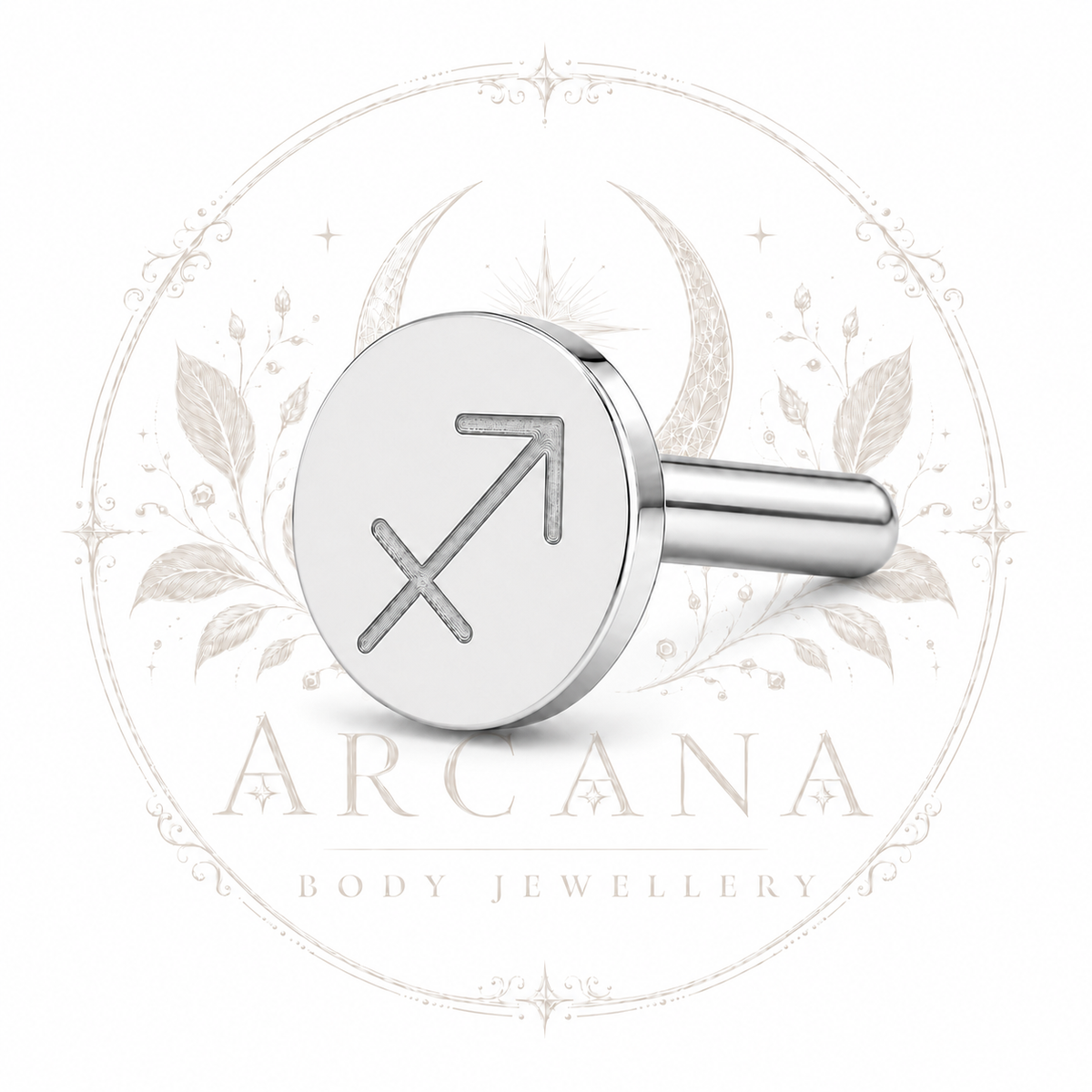 ♐ Sagittarius Zodiac Engraved Flat Back