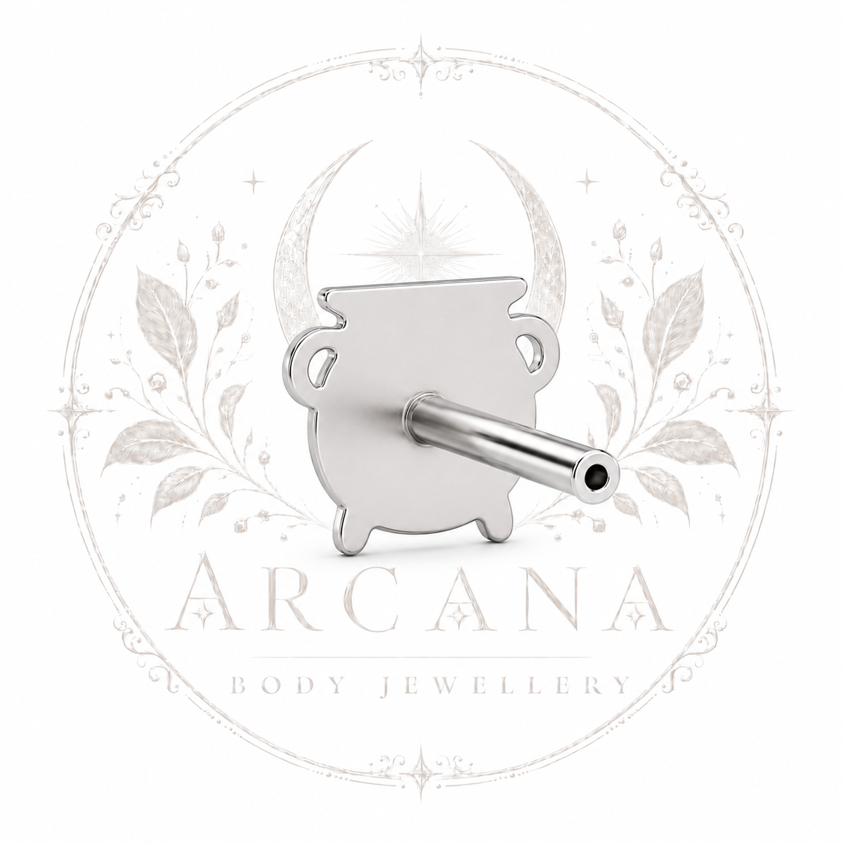 Cauldron Shaped Threadless Flat Back