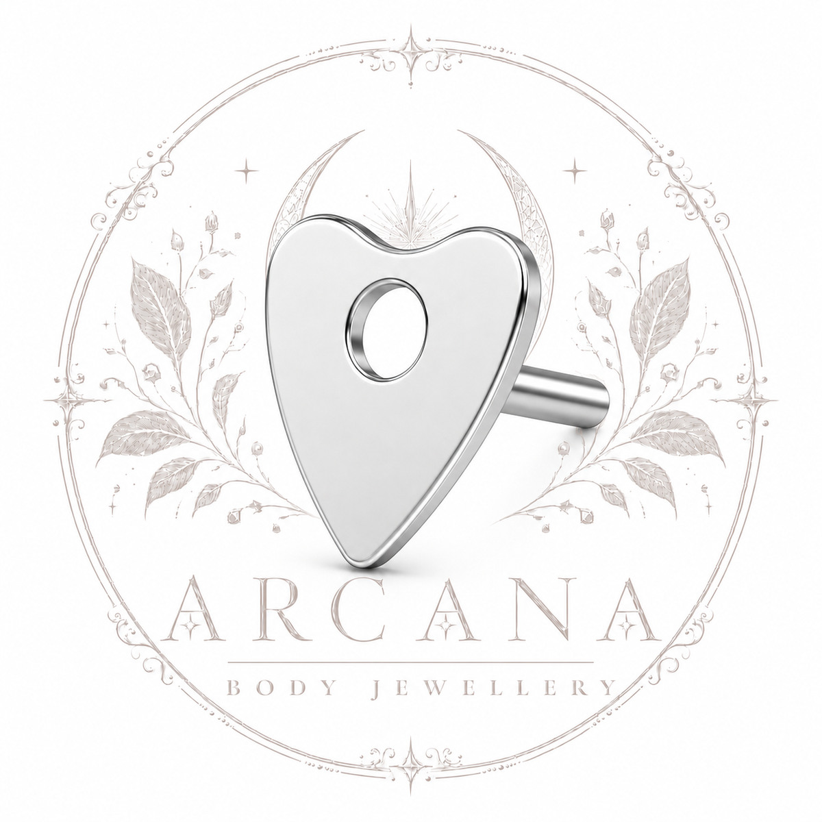 Planchette Shaped Threadless Flatback