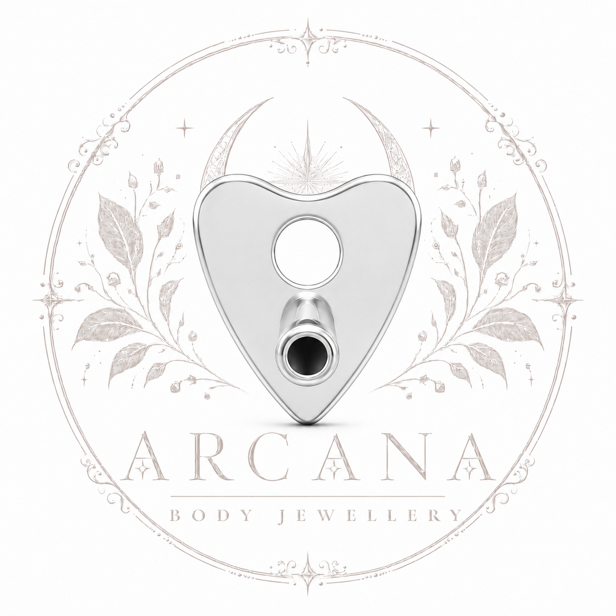 Planchette Shaped Threadless Flatback