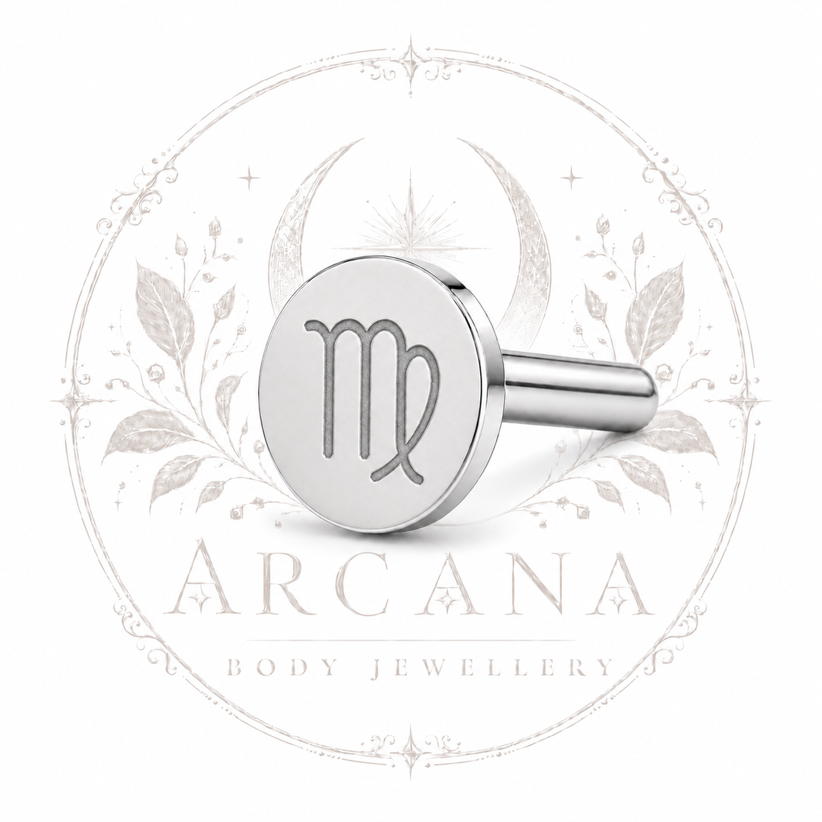 ♍ Virgo Zodiac Engraved Flat Back