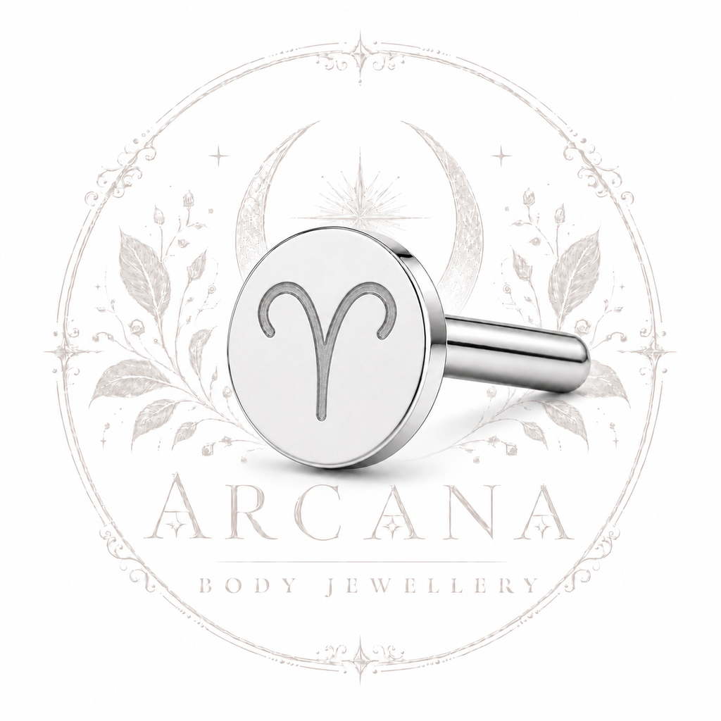 ♈ Aries Zodiac Engraved Flat Back
