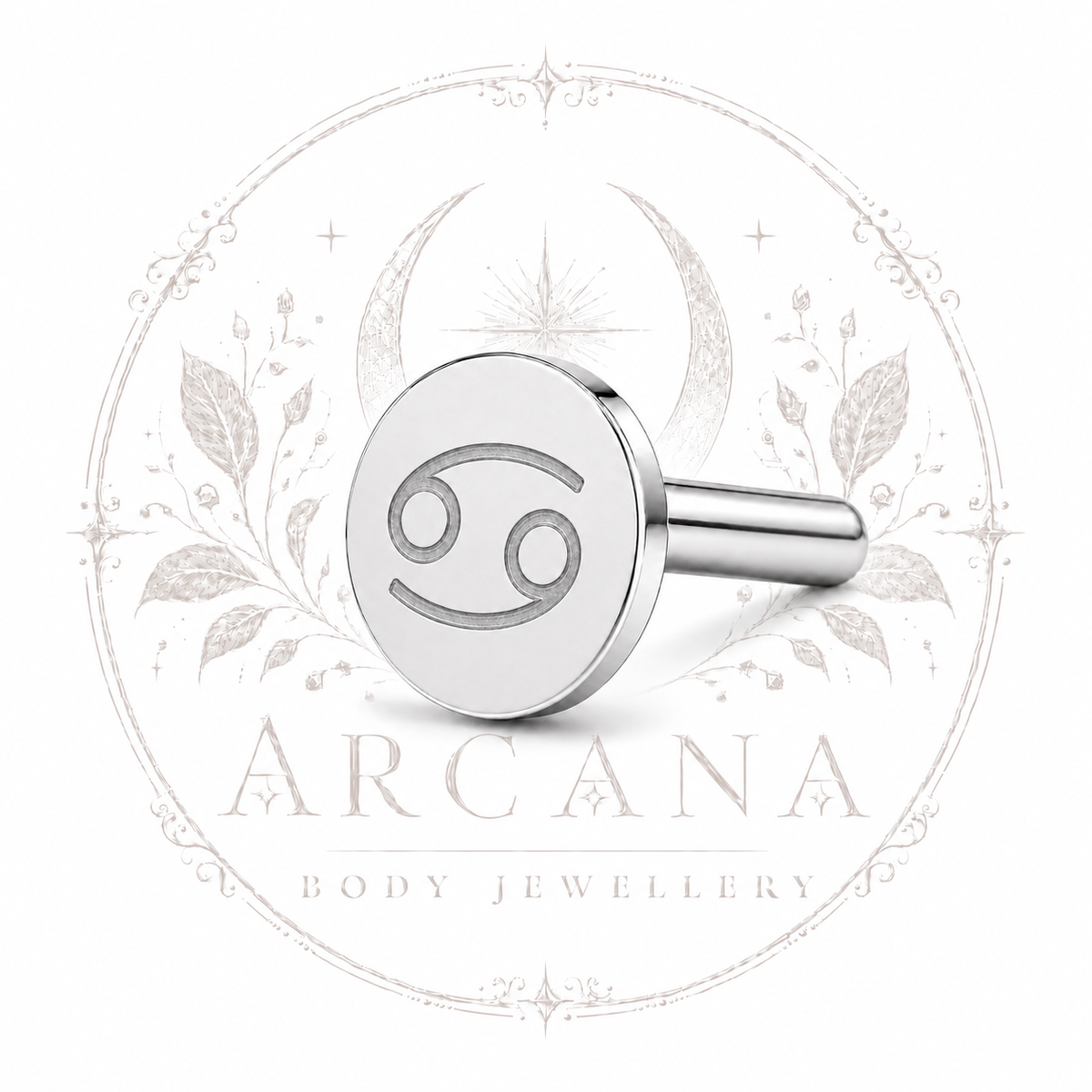 ♋ Cancer Zodiac Engraved Flat Back