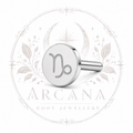 ♑ Capricorn Zodiac Engraved Flat Back
