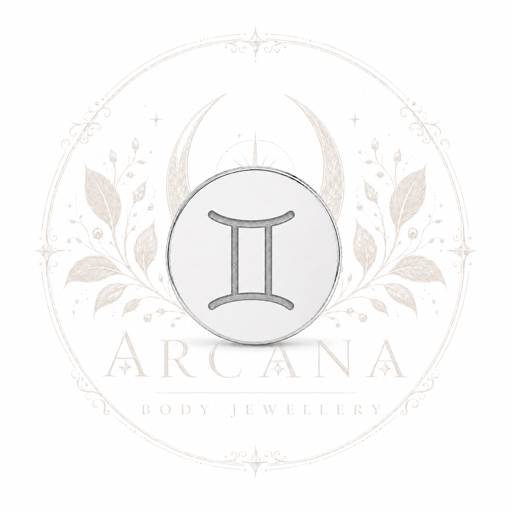 ♊ Gemini Zodiac Engraved Flat Back