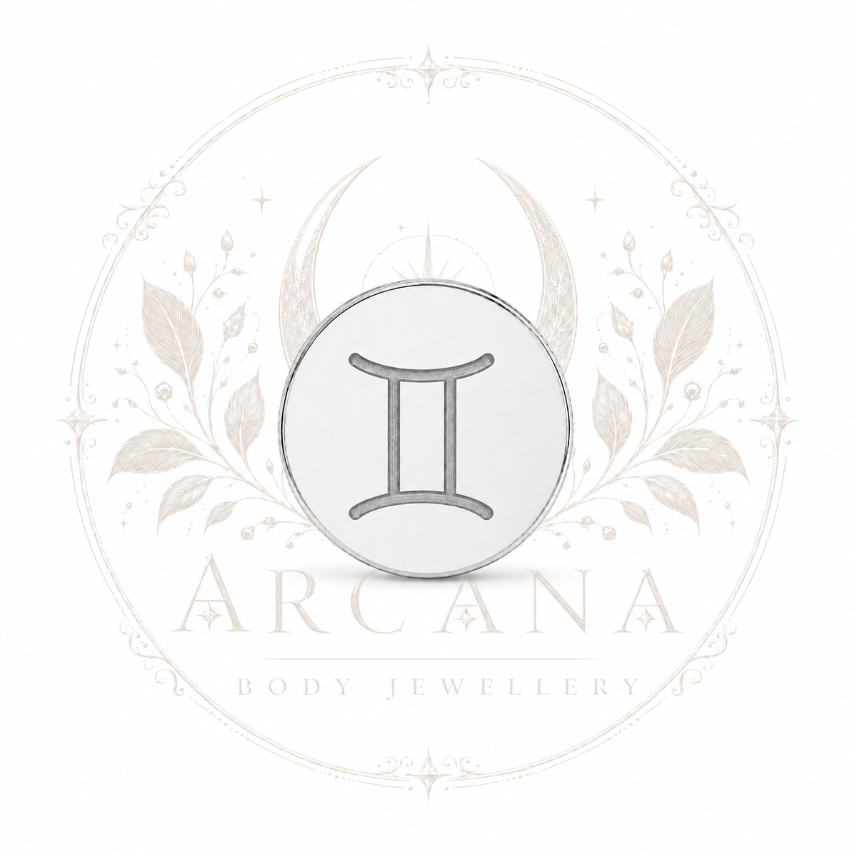 ♊ Gemini Zodiac Engraved Flat Back