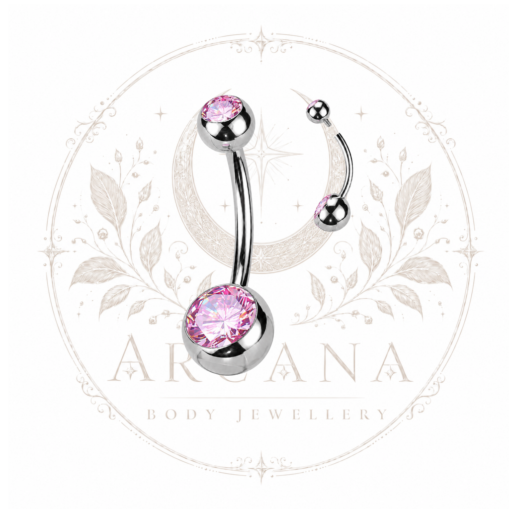 Double-Gem Navel Bar