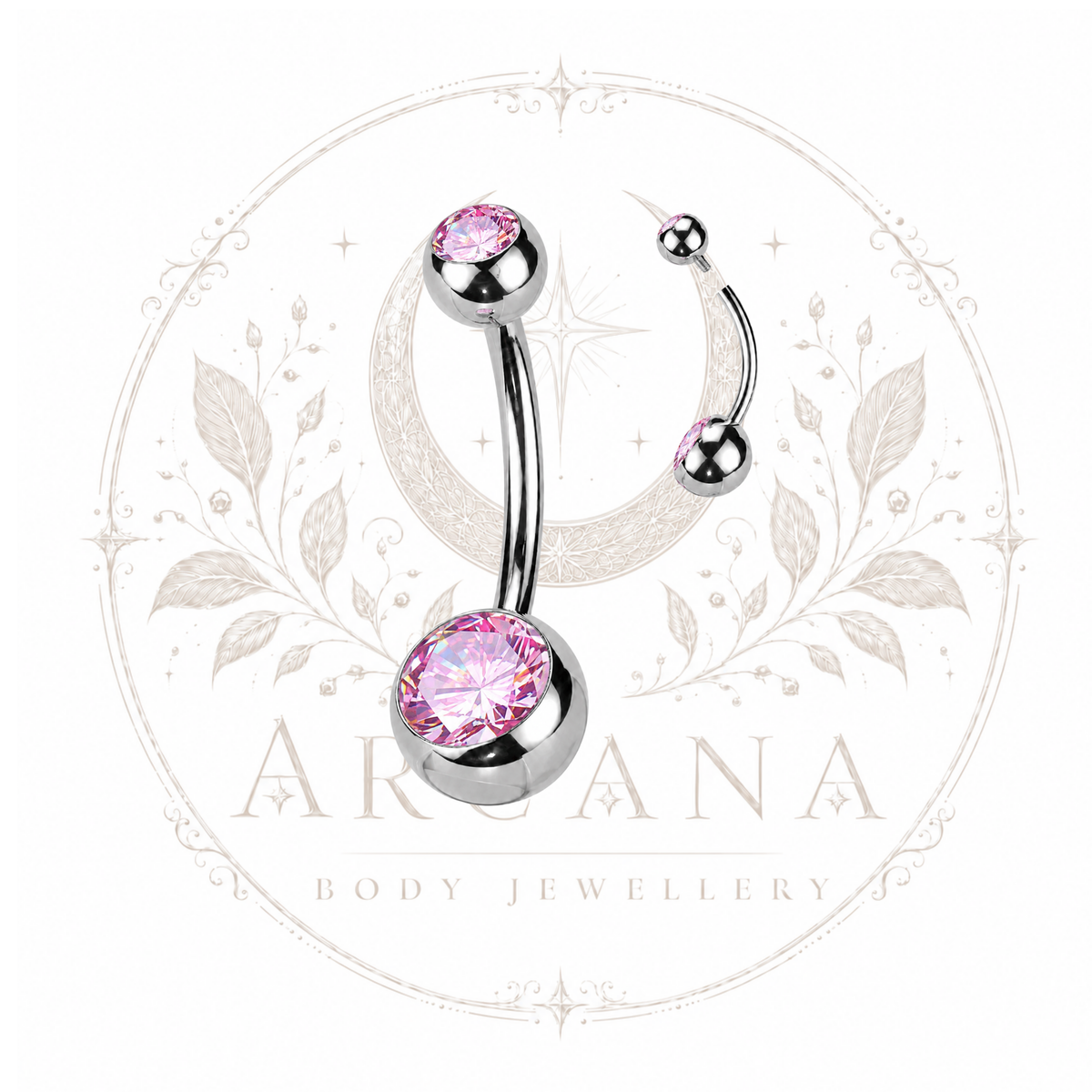 Double-Gem Navel Bar