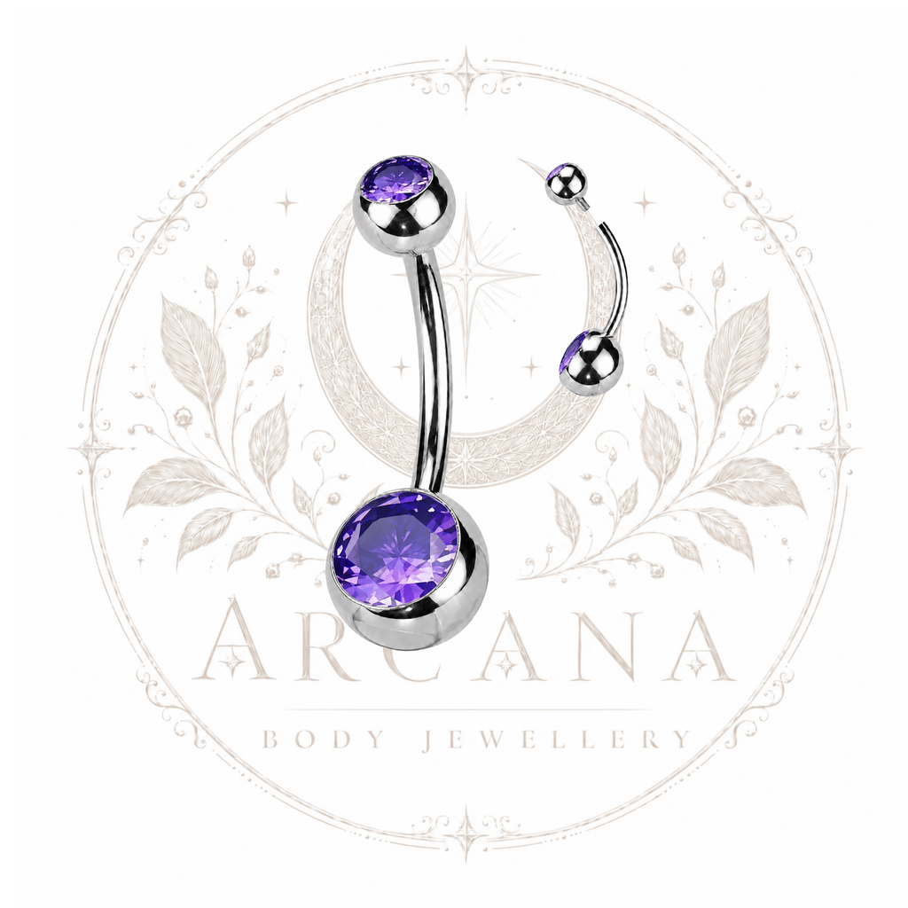 Double-Gem Navel Bar