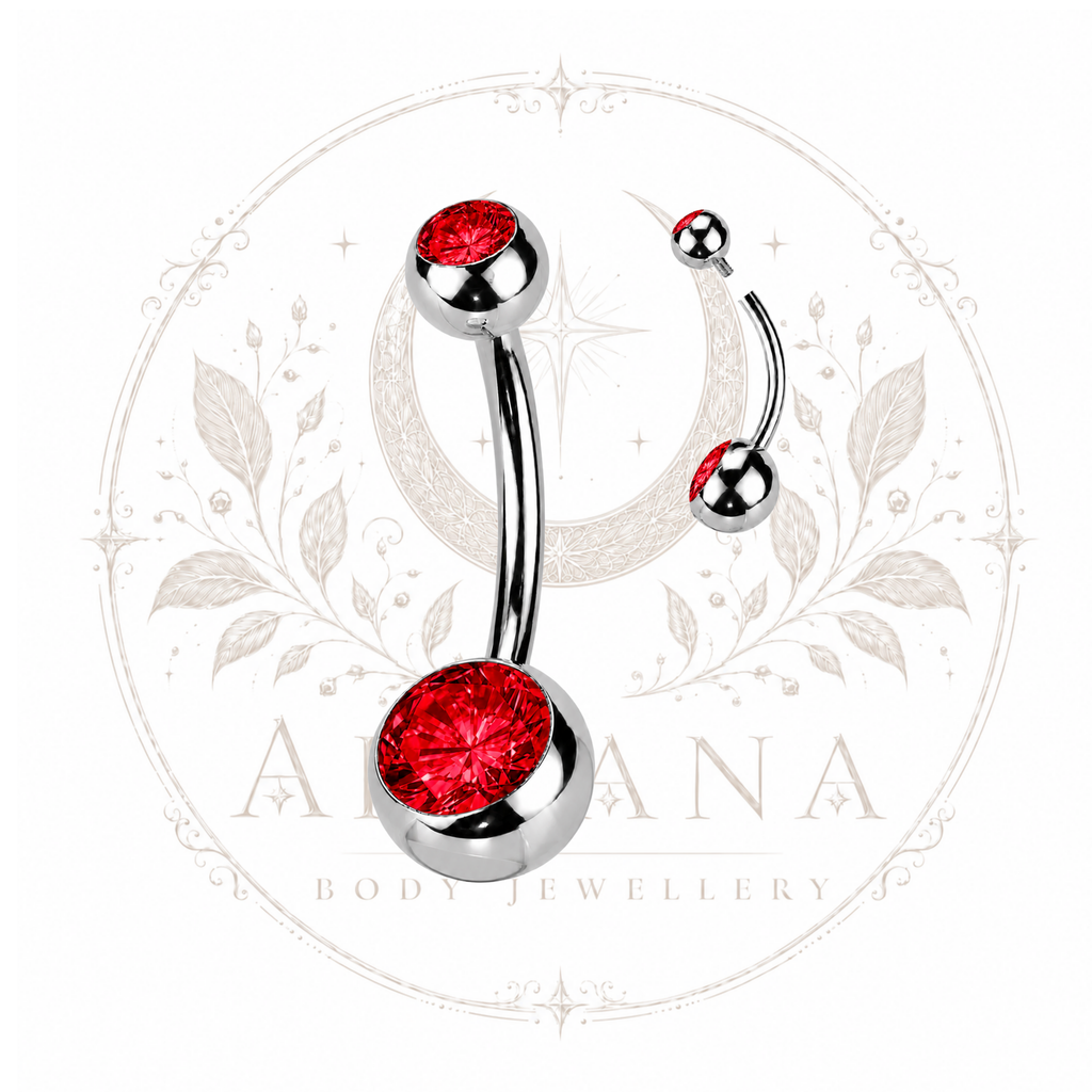 Double-Gem Navel Bar