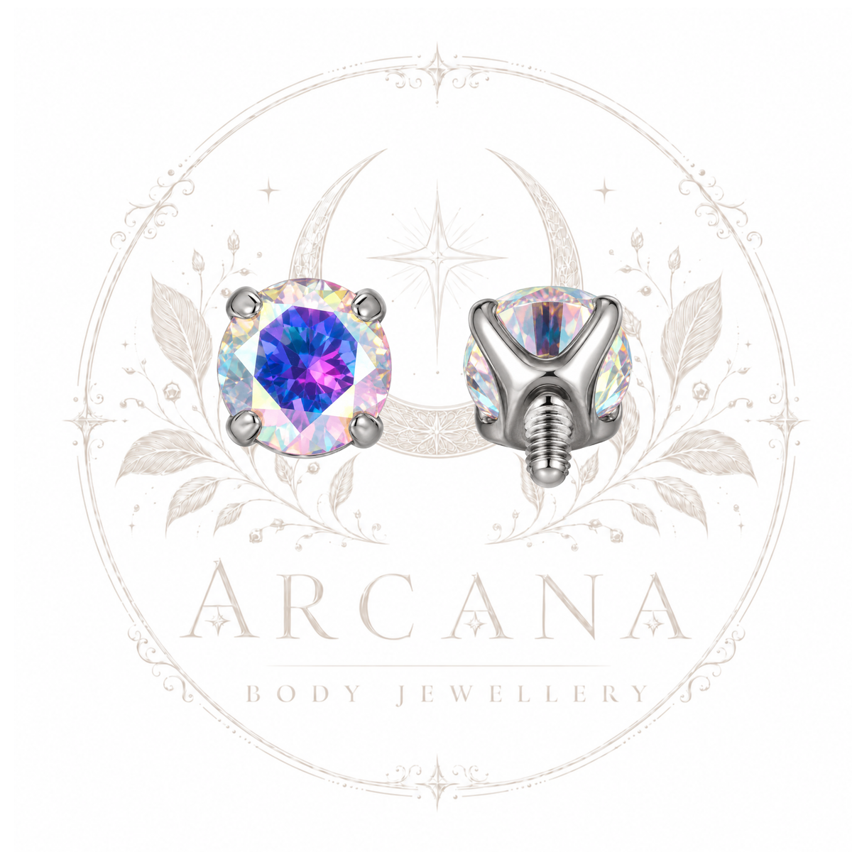 Internally Threaded Prong-Set Gem Top