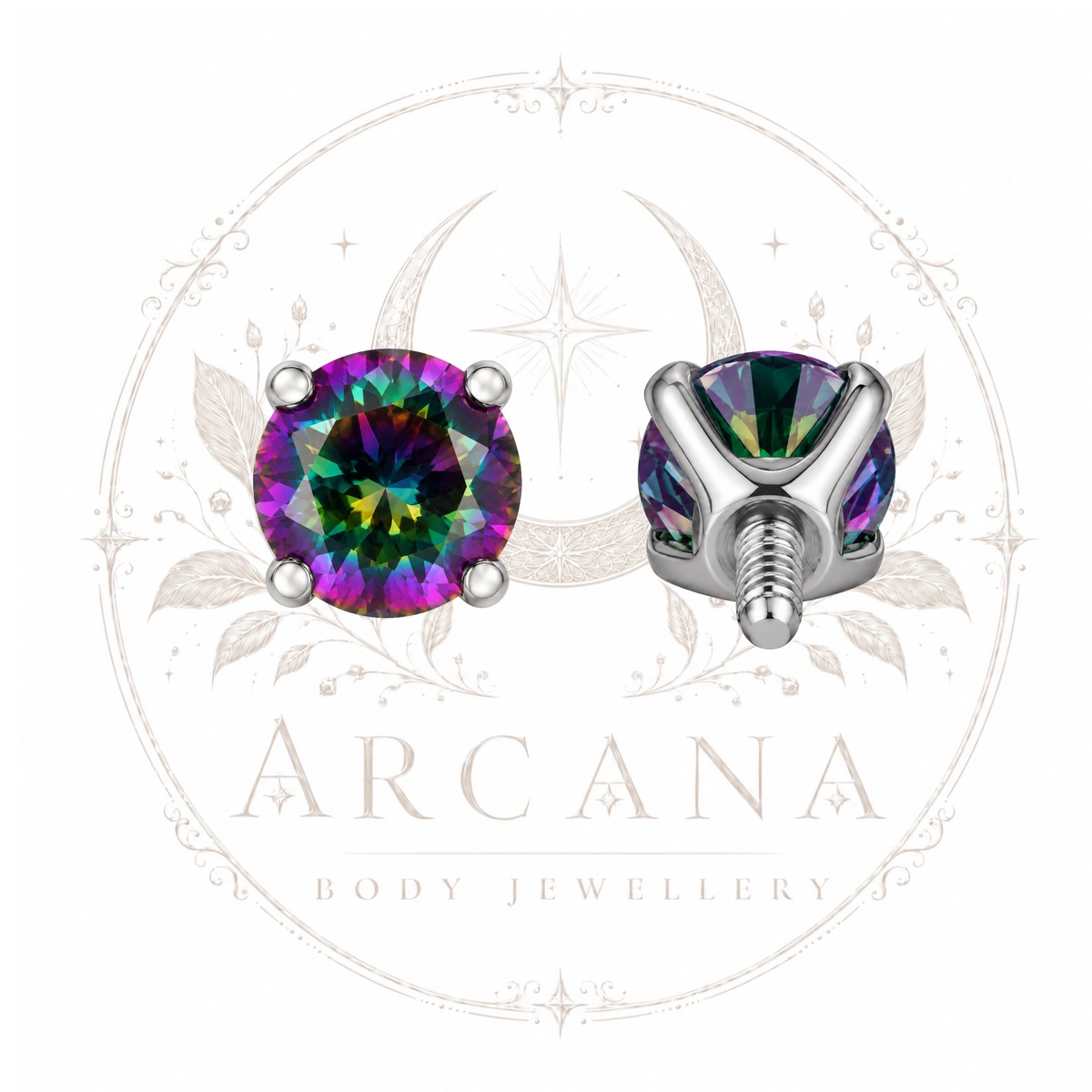 Internally Threaded Prong-Set Gem Top