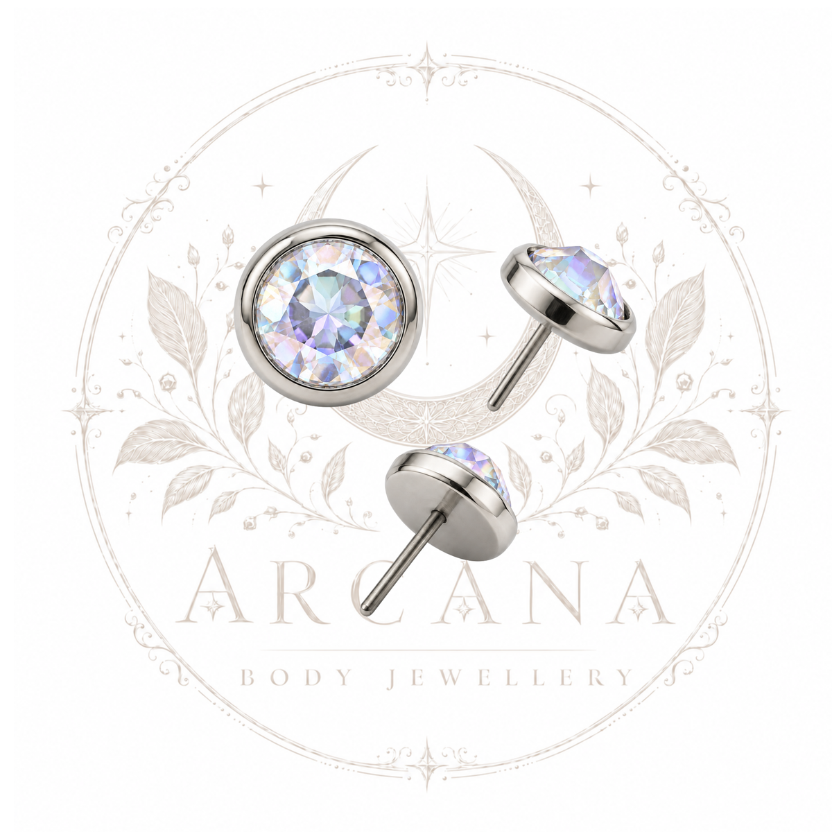 Bezel Set Gem Top - Flat Bottom | Threadless
