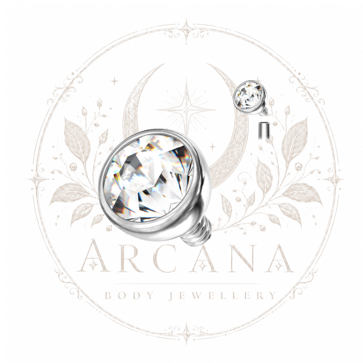 Bezel-Set Gem Top | Internally Threaded