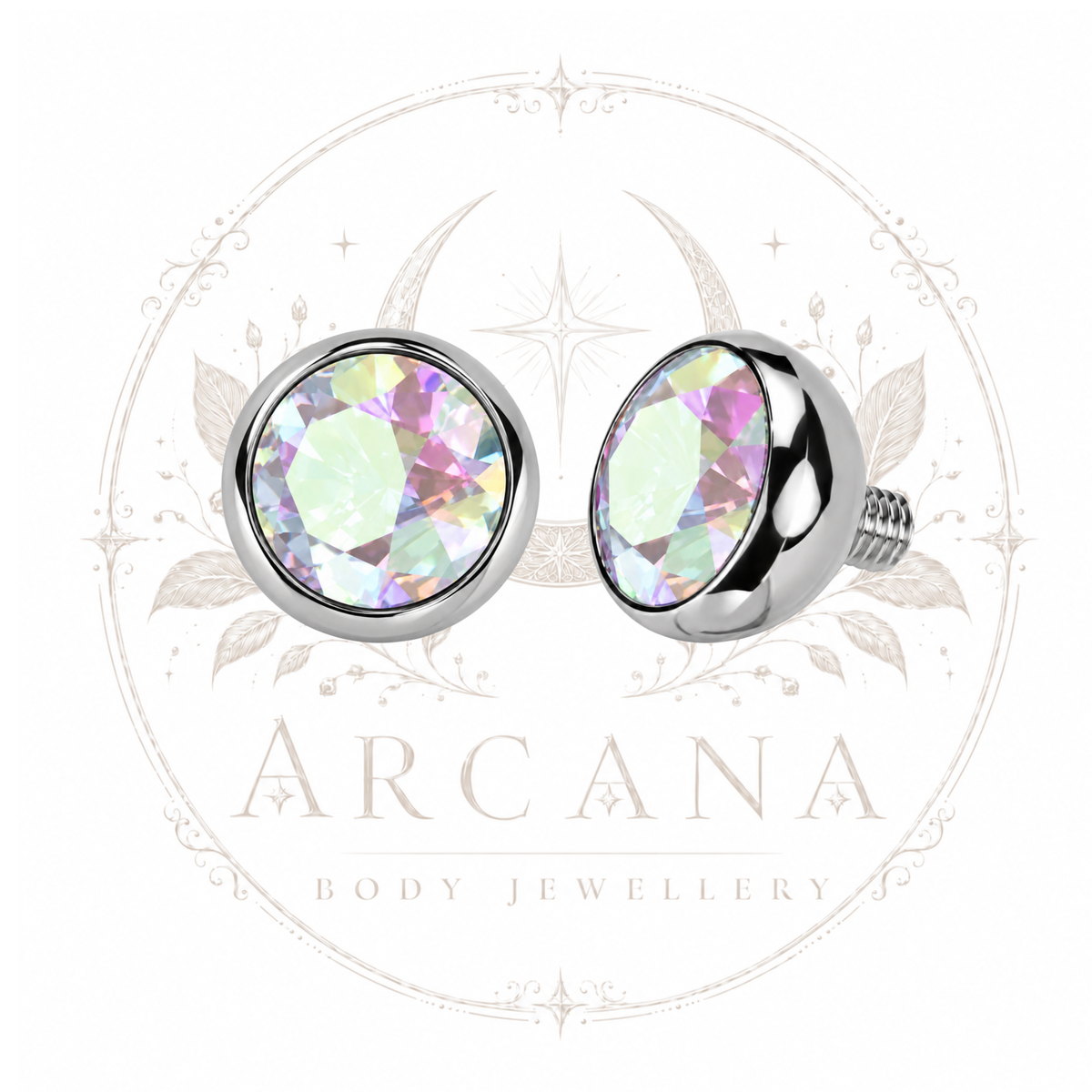 Bezel-Set Gem Top | Internally Threaded