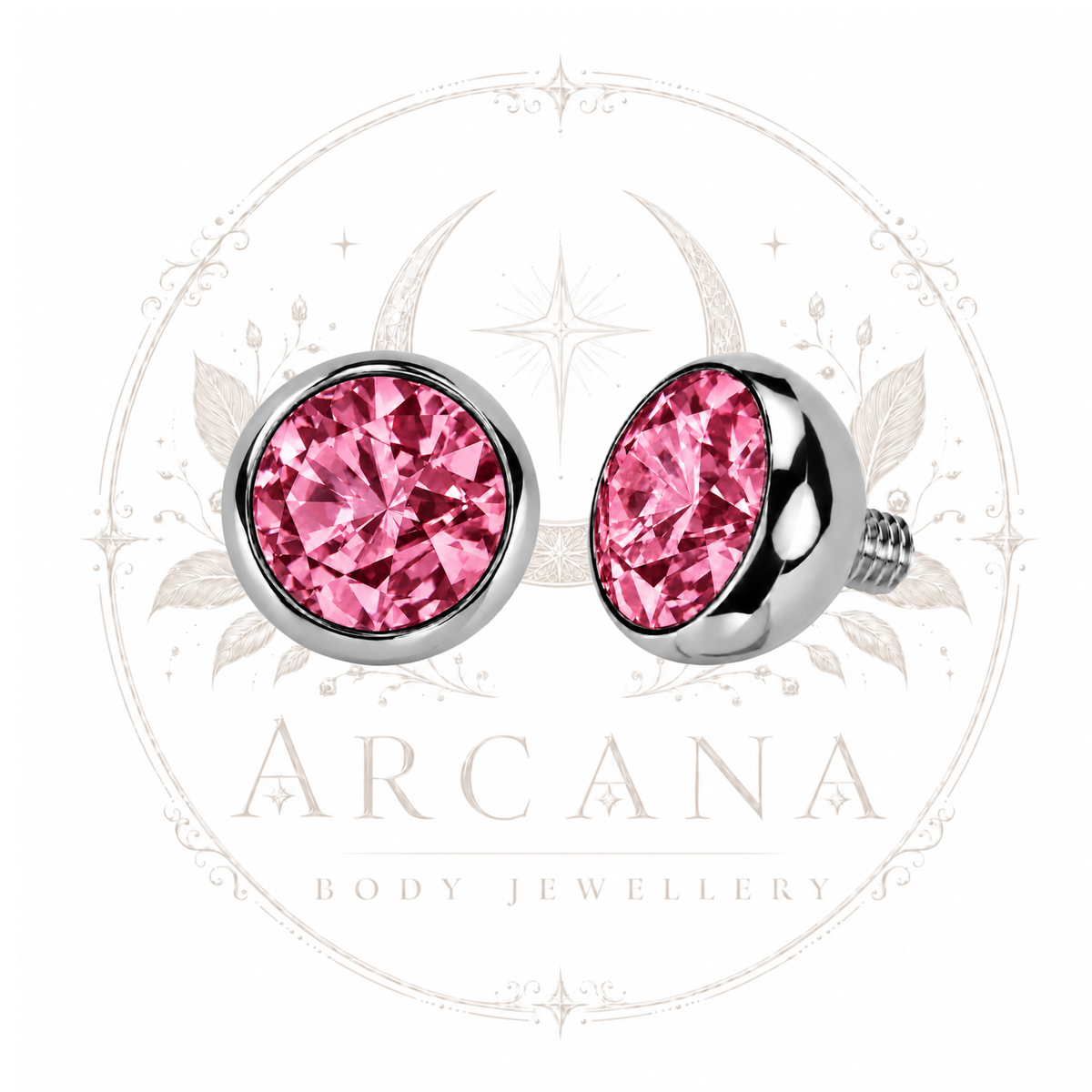 Bezel-Set Gem Top | Internally Threaded