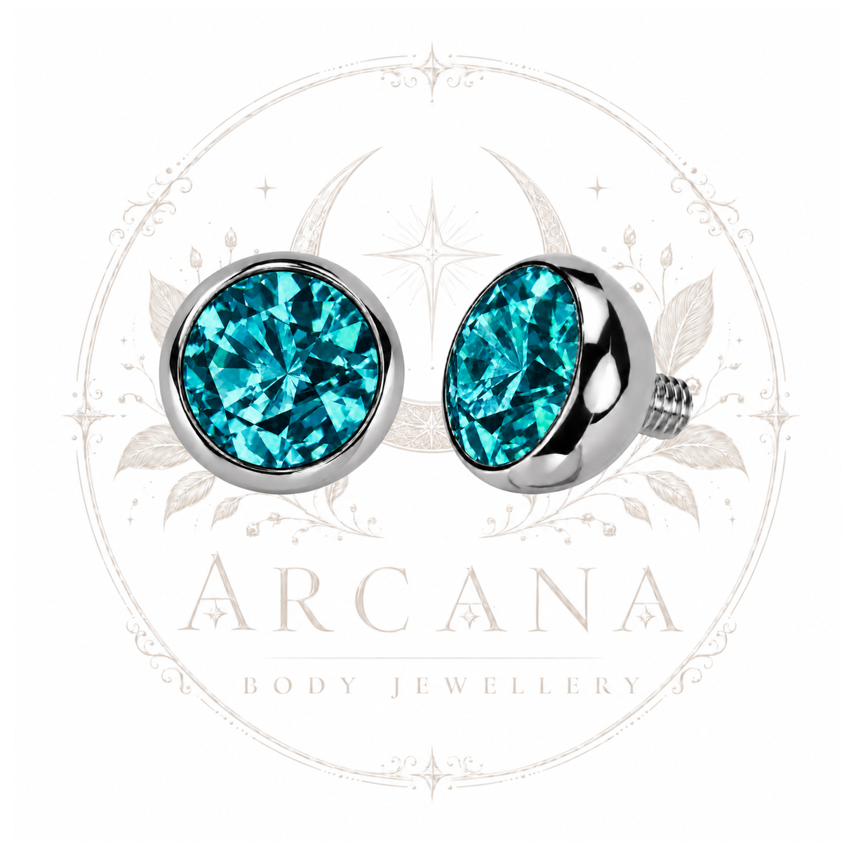 Bezel-Set Gem Top | Internally Threaded