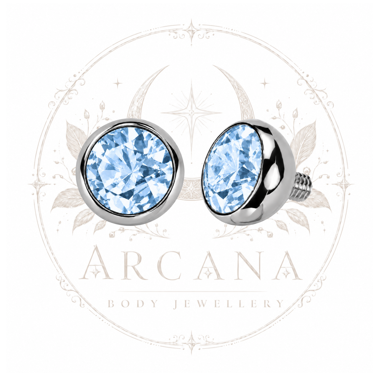 Bezel-Set Gem Top | Internally Threaded