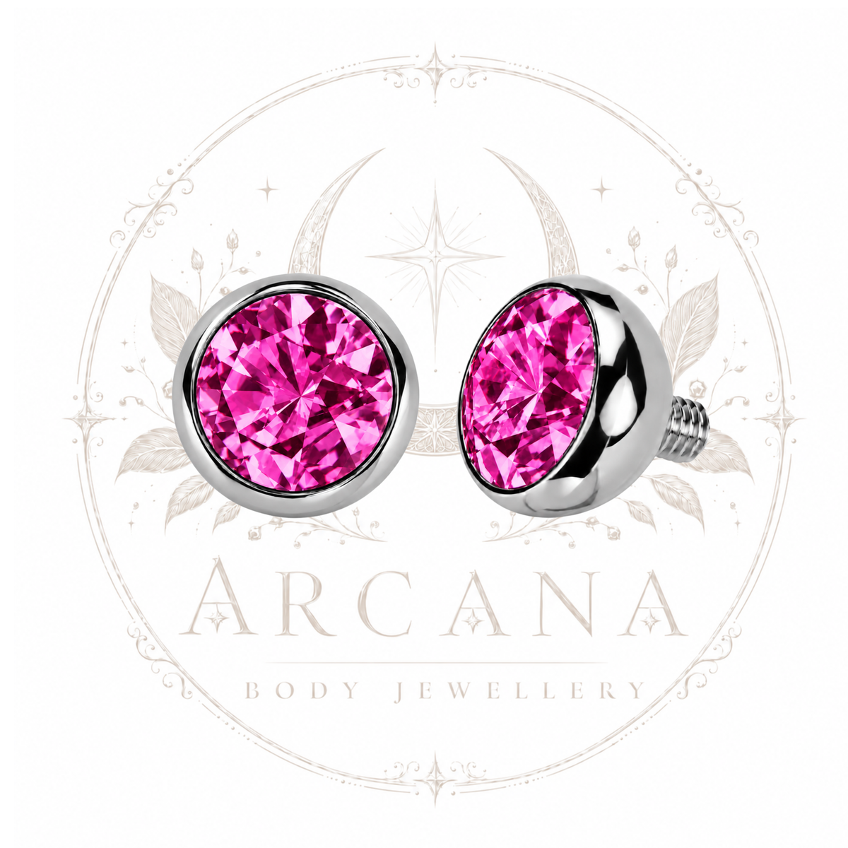 Bezel-Set Gem Top | Internally Threaded