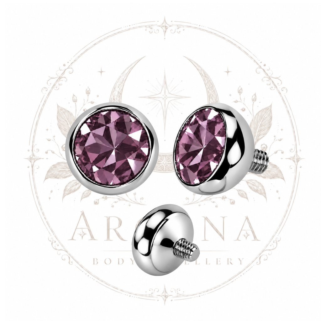Bezel-Set Gem Top | Internally Threaded