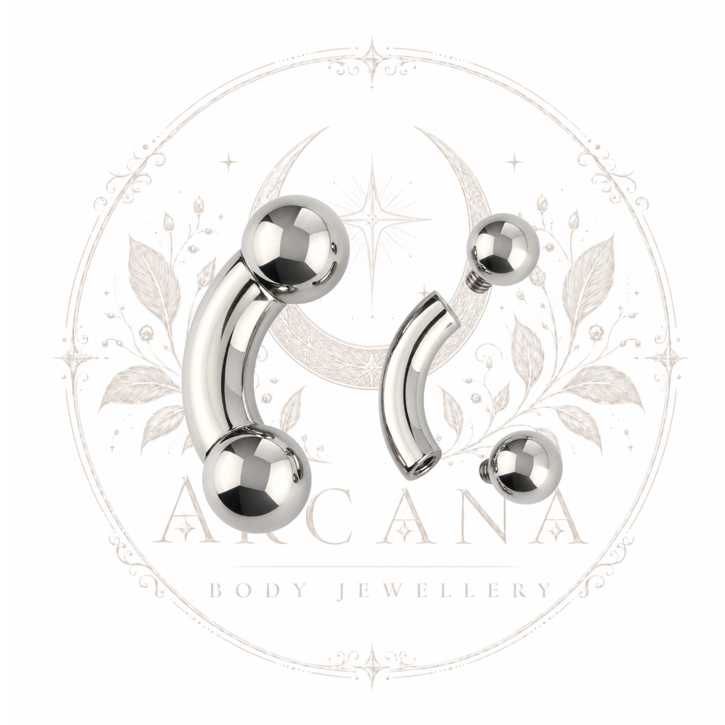 Large Gauge Curved Barbell / Banana Bar | Internally Threaded