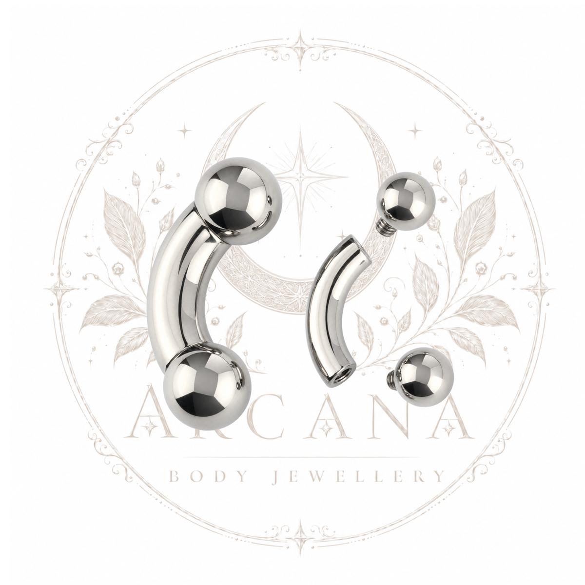 Large Gauge Curved Barbell / Banana Bar | Internally Threaded