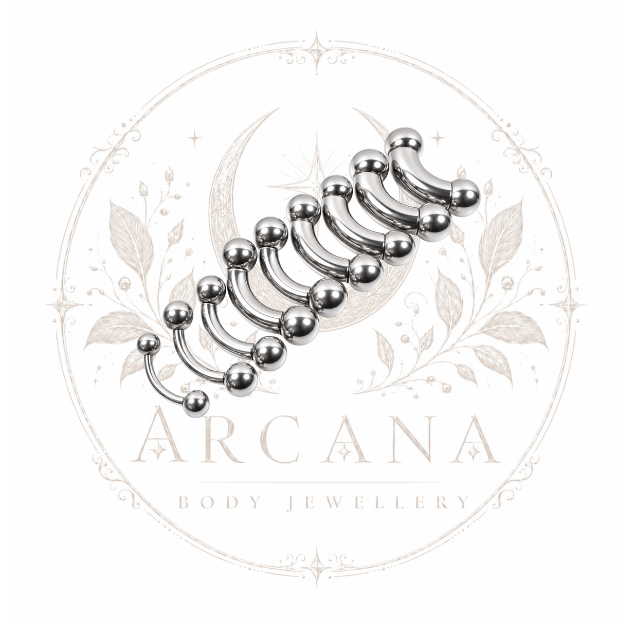Large Gauge Curved Barbell / Banana Bar | Internally Threaded