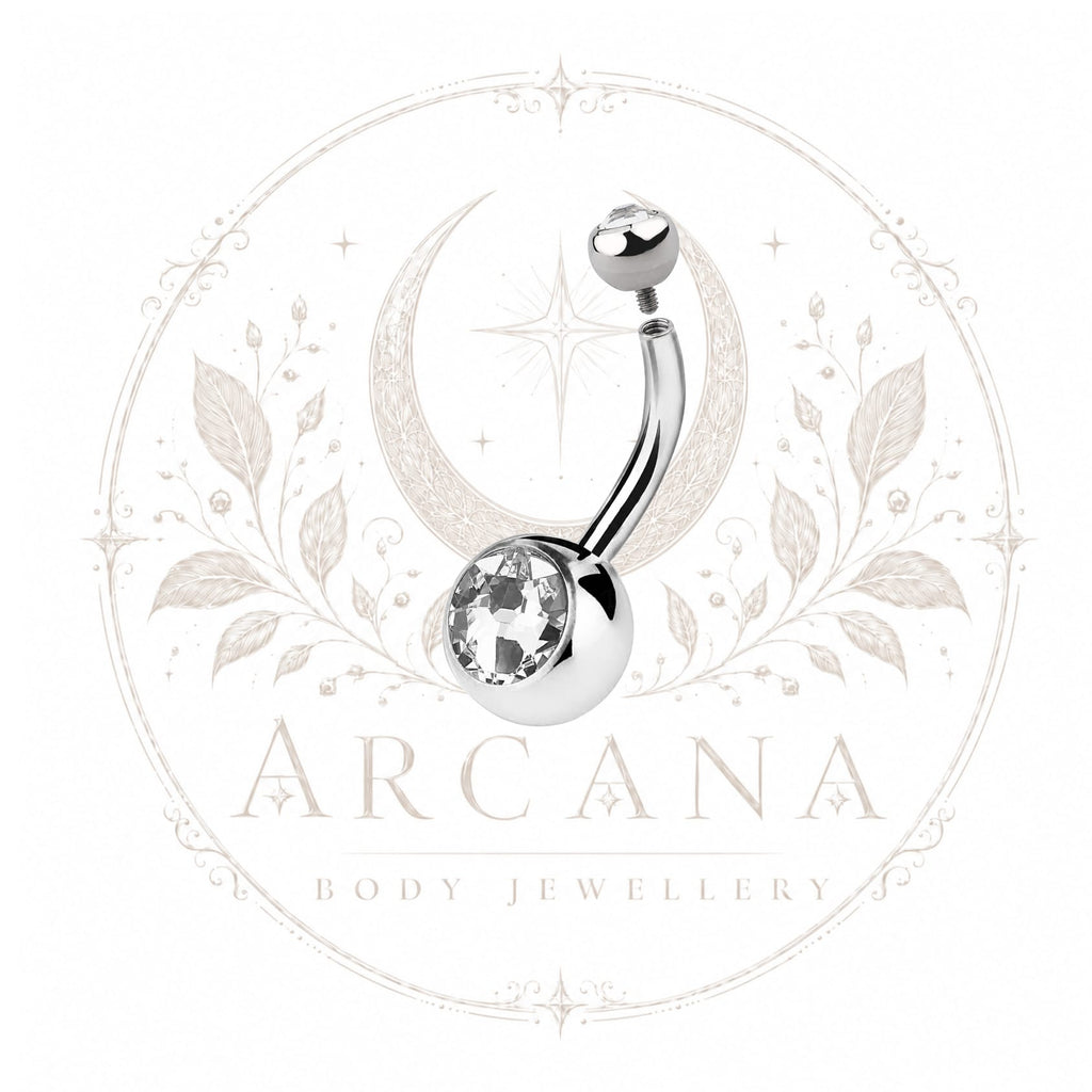 Double-Gem Navel Bar