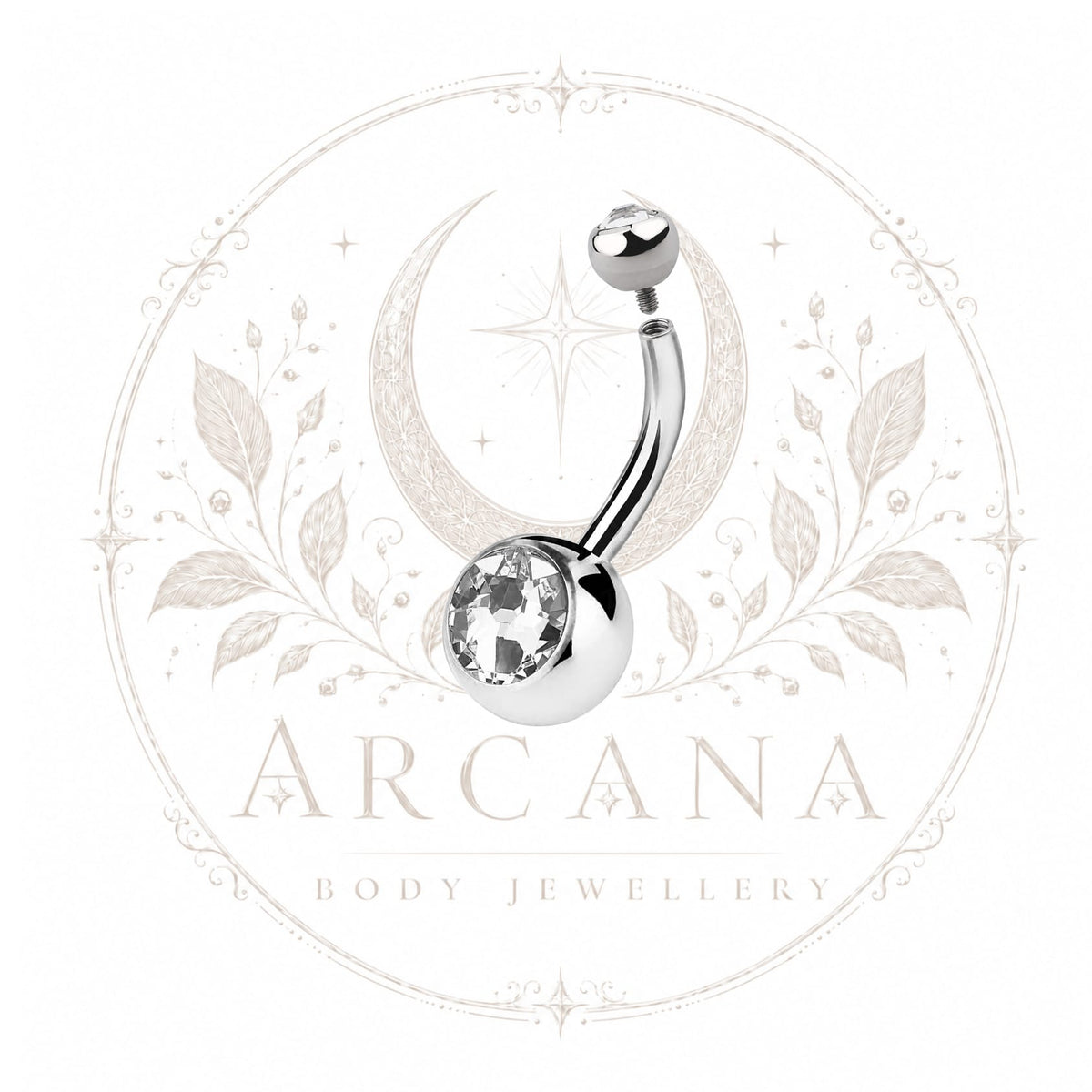 Double-Gem Navel Bar