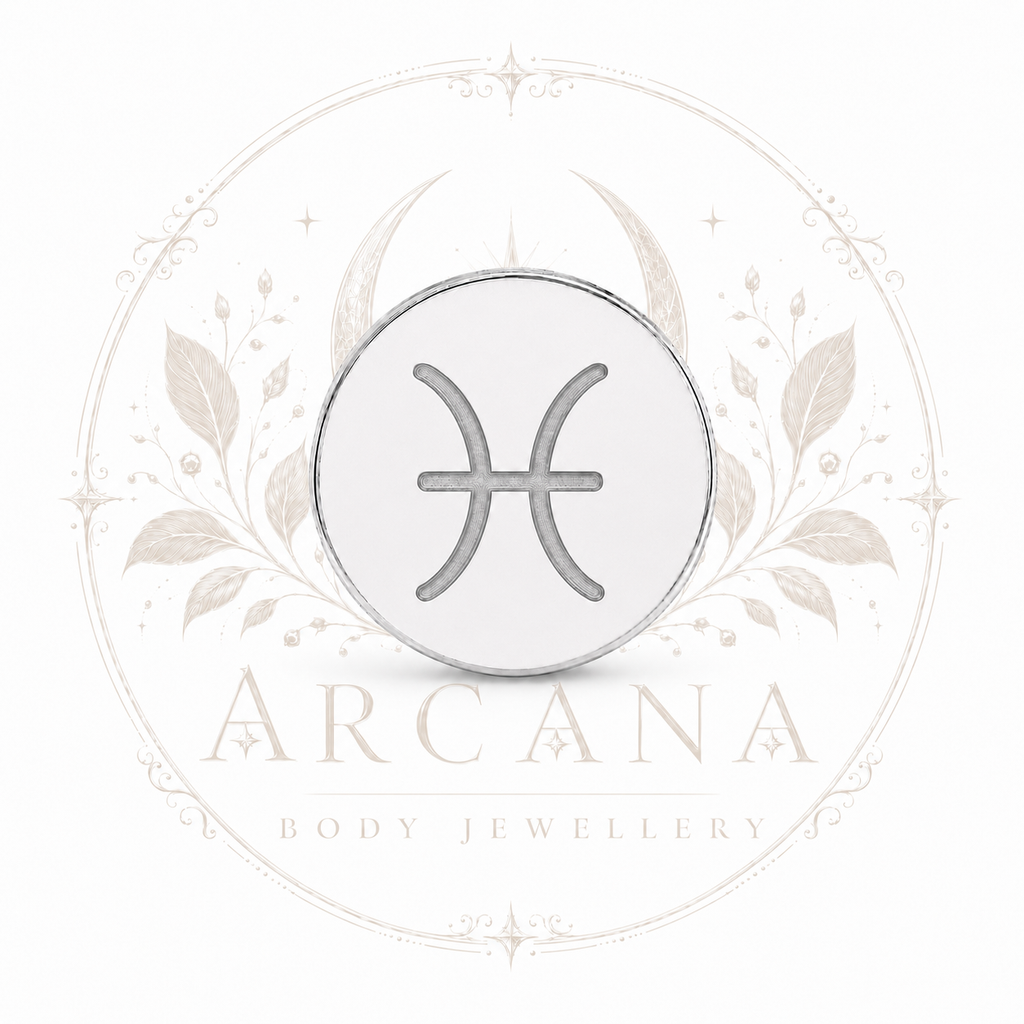 ♓ Pisces Zodiac Engraved Flat Back