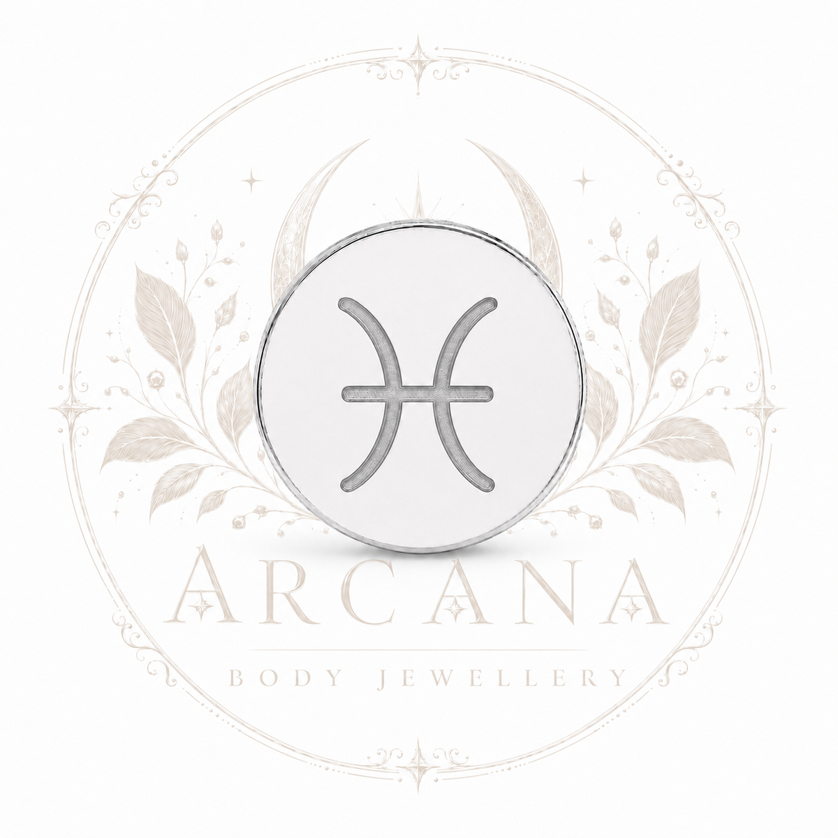 ♓ Pisces Zodiac Engraved Flat Back
