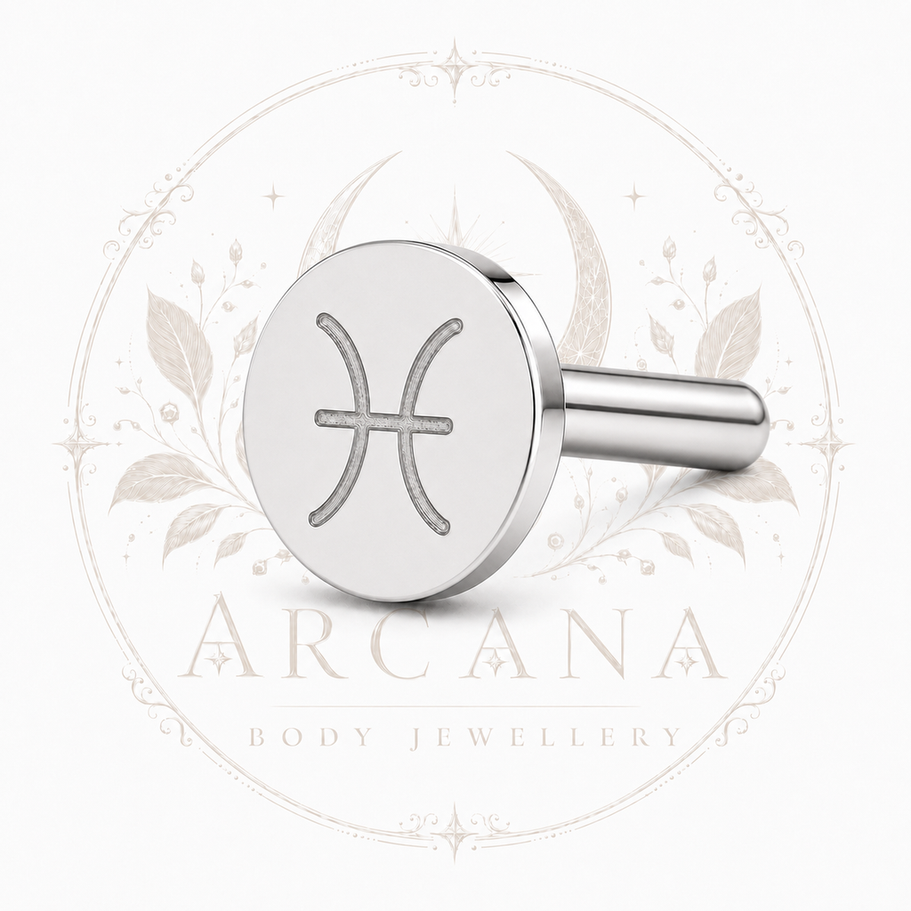 ♓ Pisces Zodiac Engraved Flat Back
