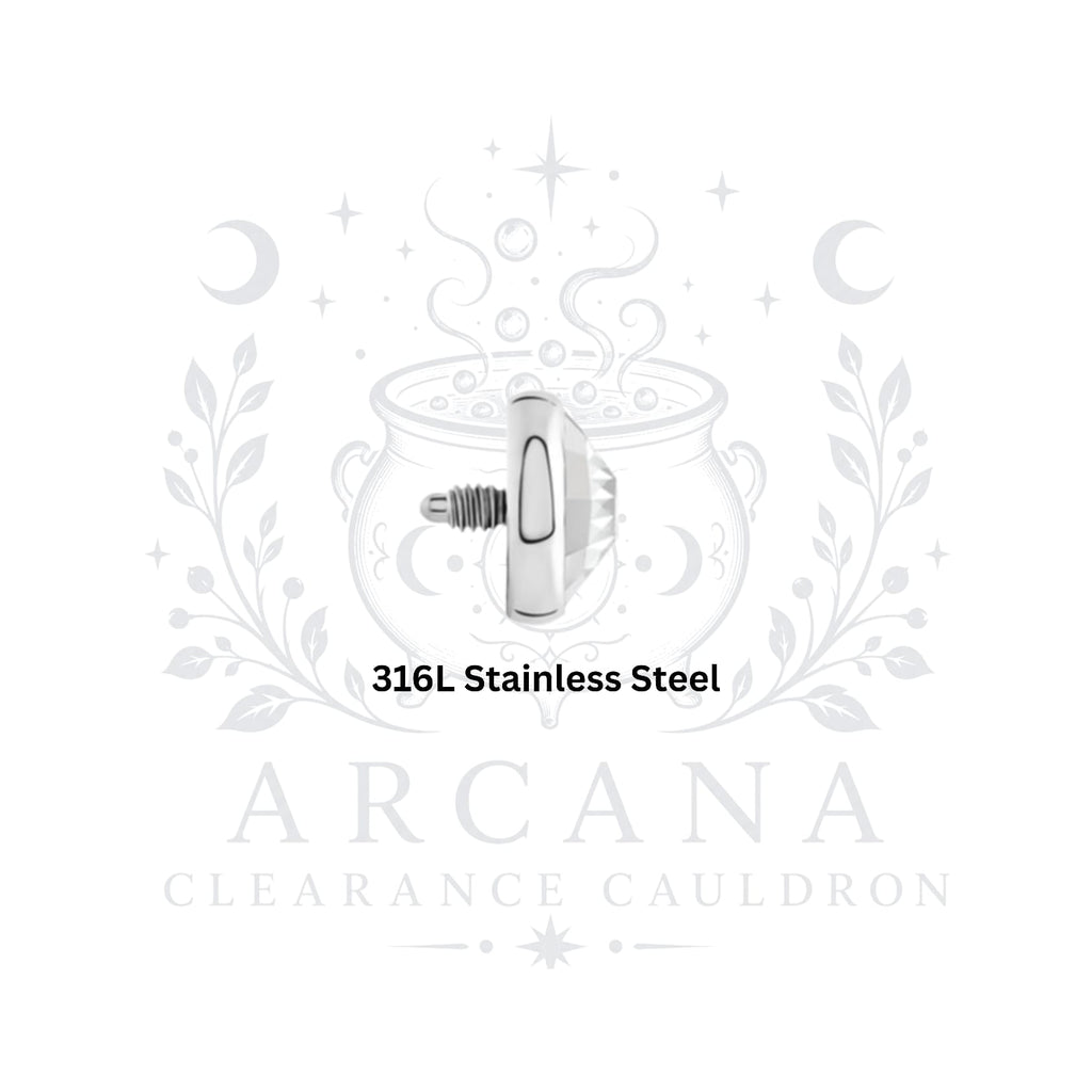 CLEARANCE CAULDRON - 316L Stainless Steel - Internally Threaded Gem Tops - 14g